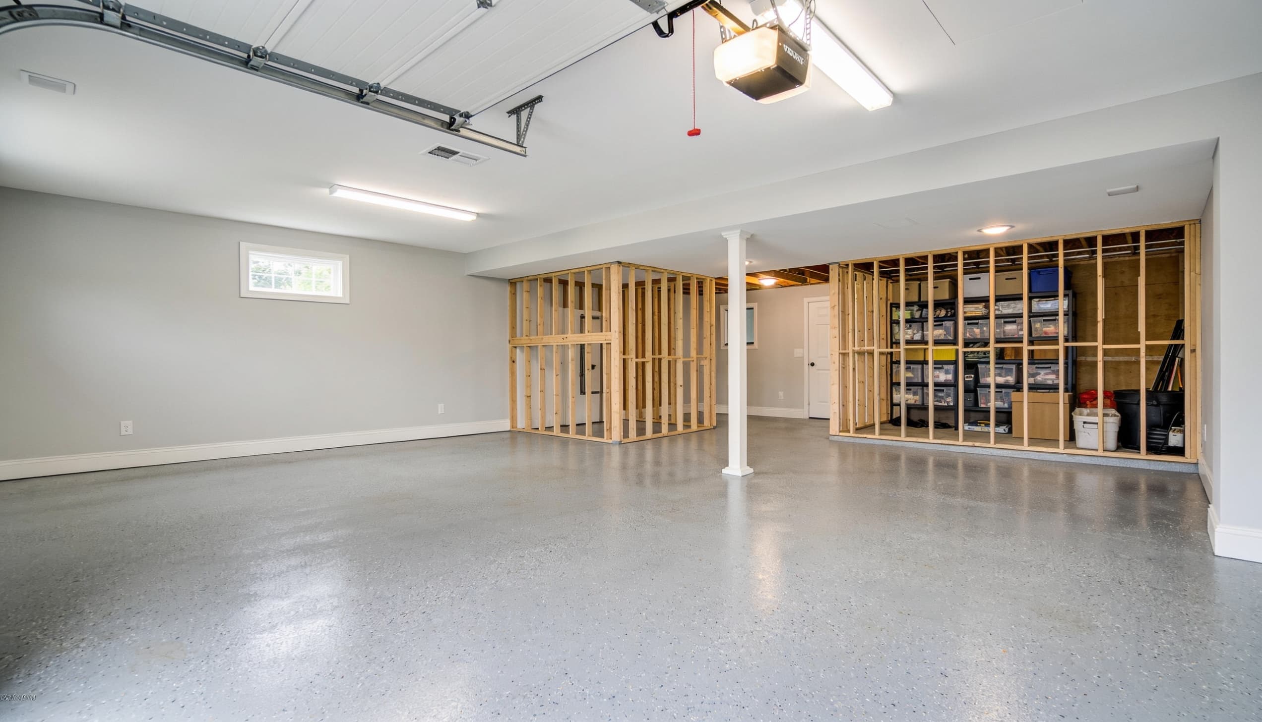 Basement floor epoxy coating — Charlotte NC home