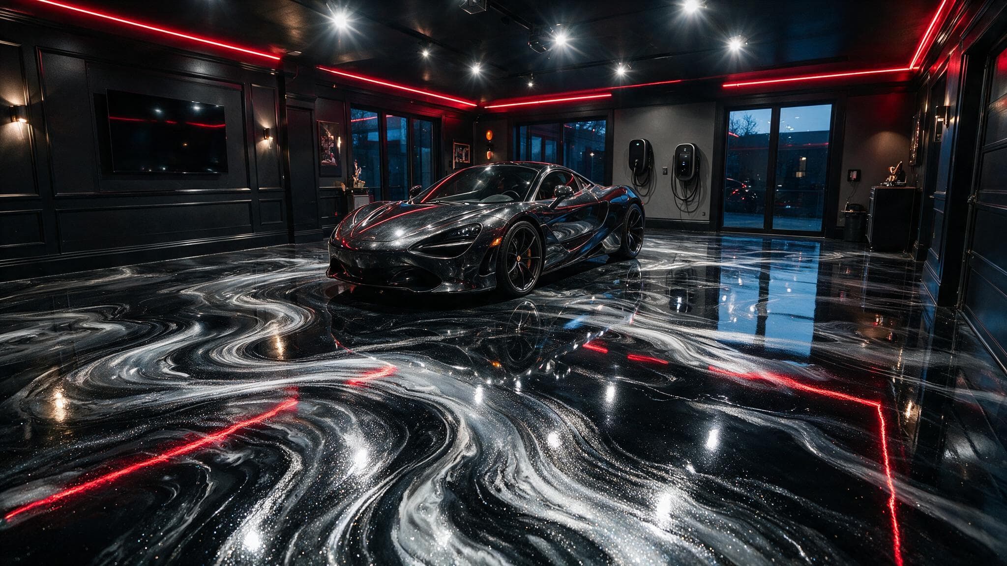 Premium metallic epoxy garage floor cost Charlotte NC