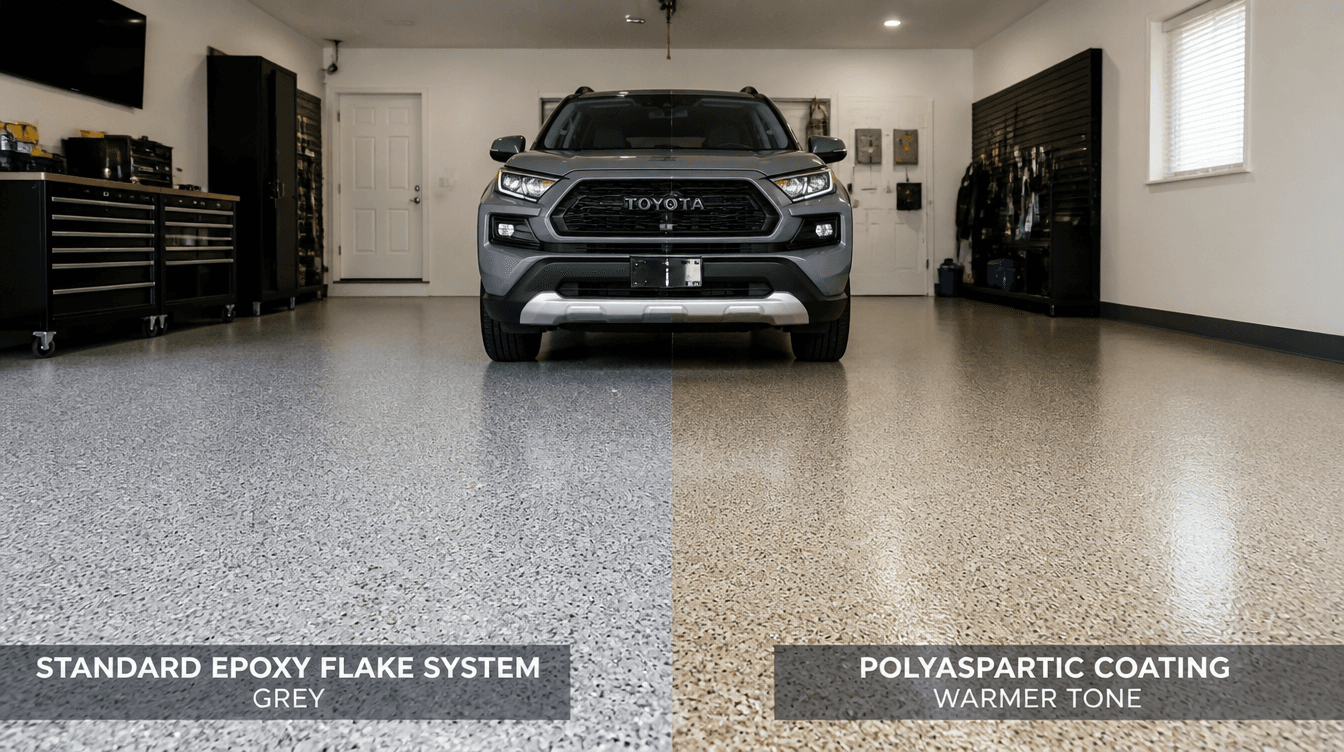 Polyaspartic vs epoxy garage floor coating comparison — Charlotte Epoxy Pro