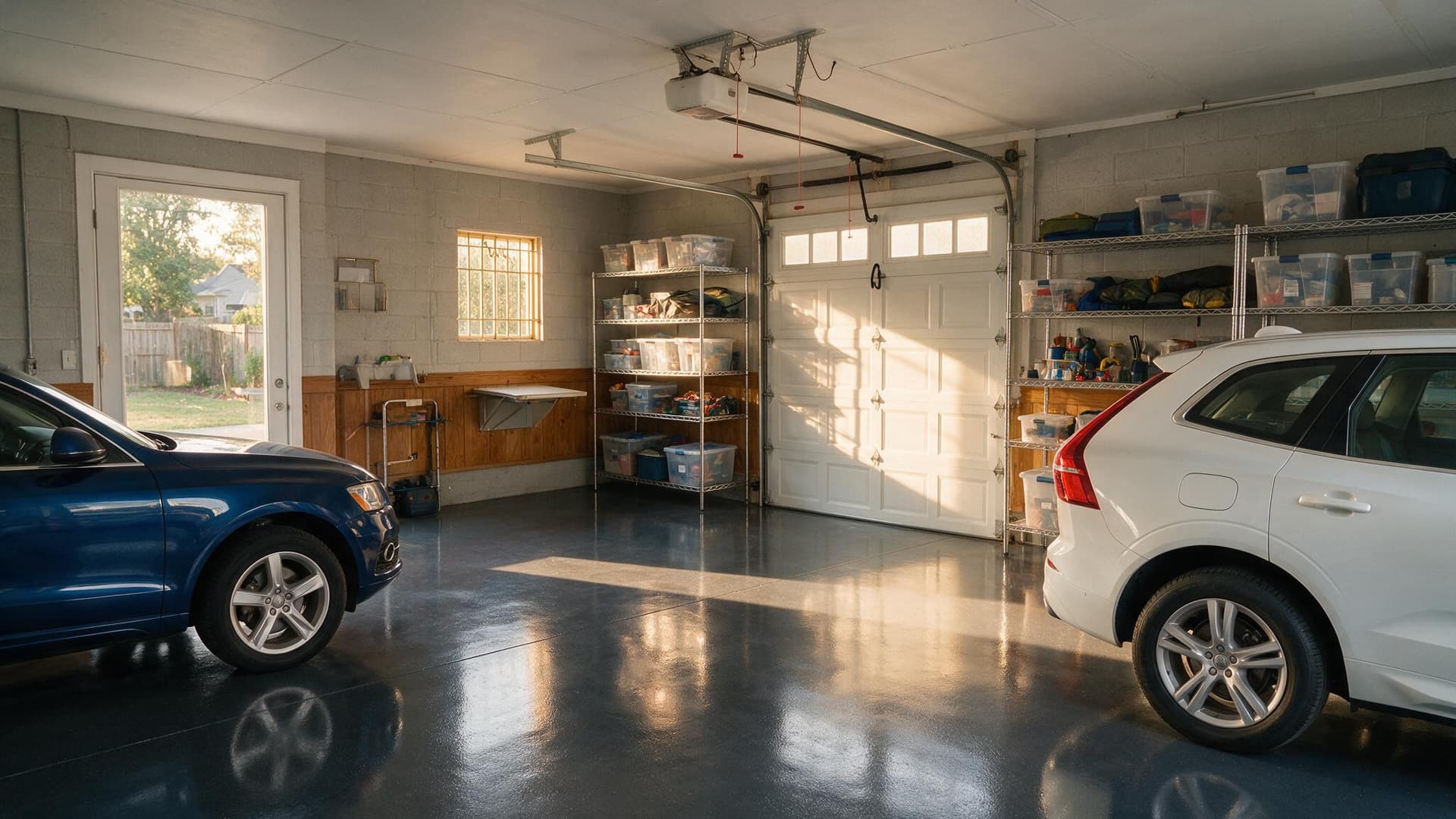 Solid Charcoal epoxy floor installed in Charlotte NC garage