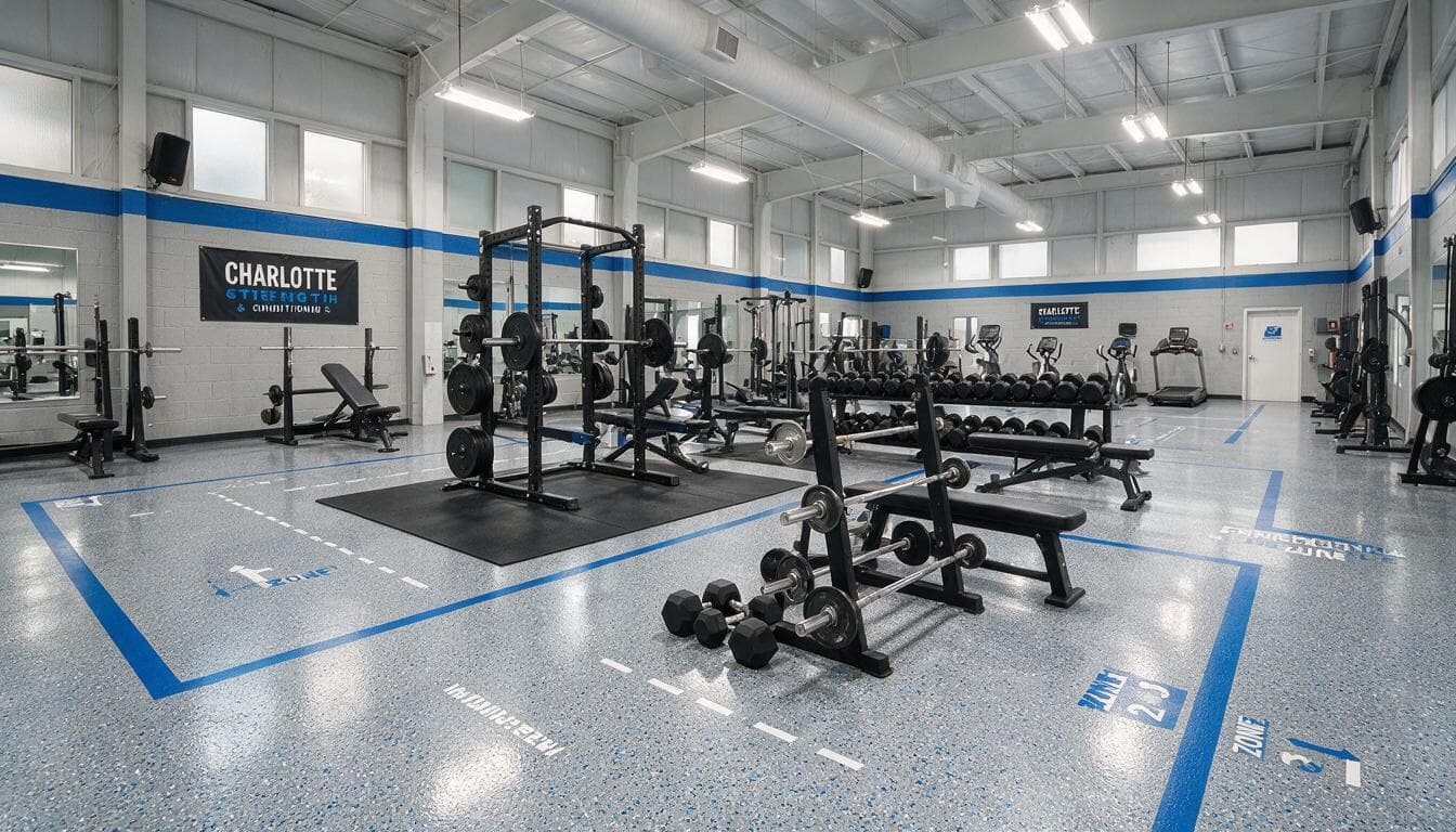 Gym floor coating — Charlotte NC fitness facility