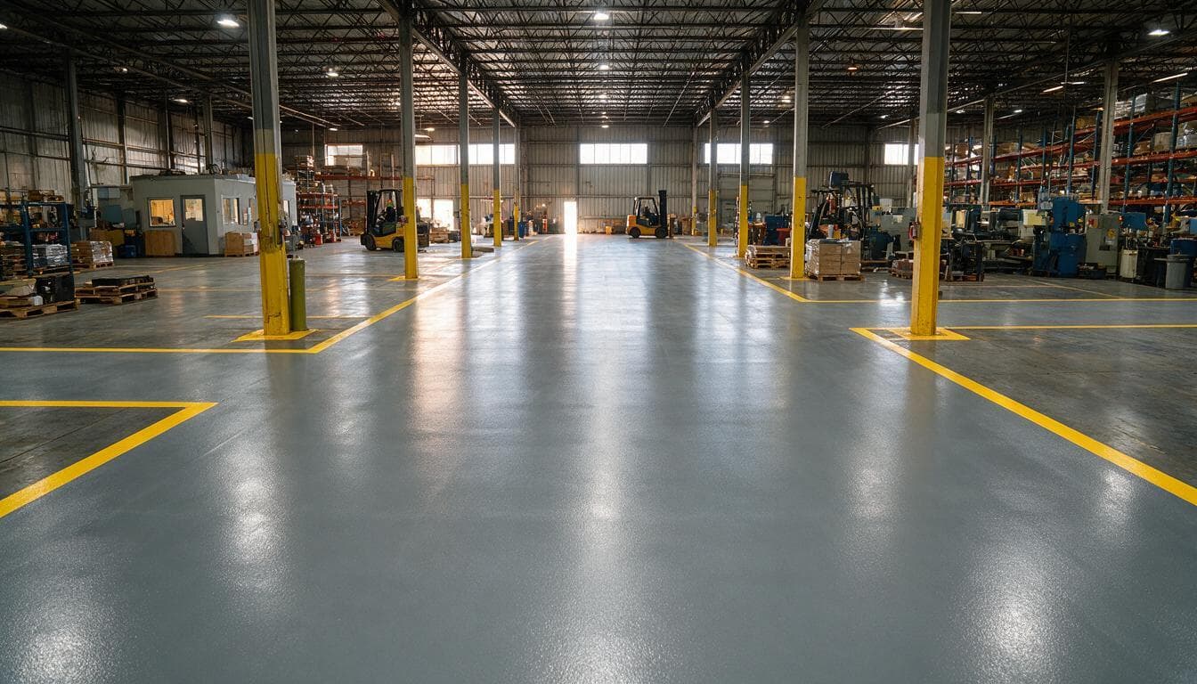 Industrial floor coating installed in Charlotte NC facility — Charlotte Epoxy Pro