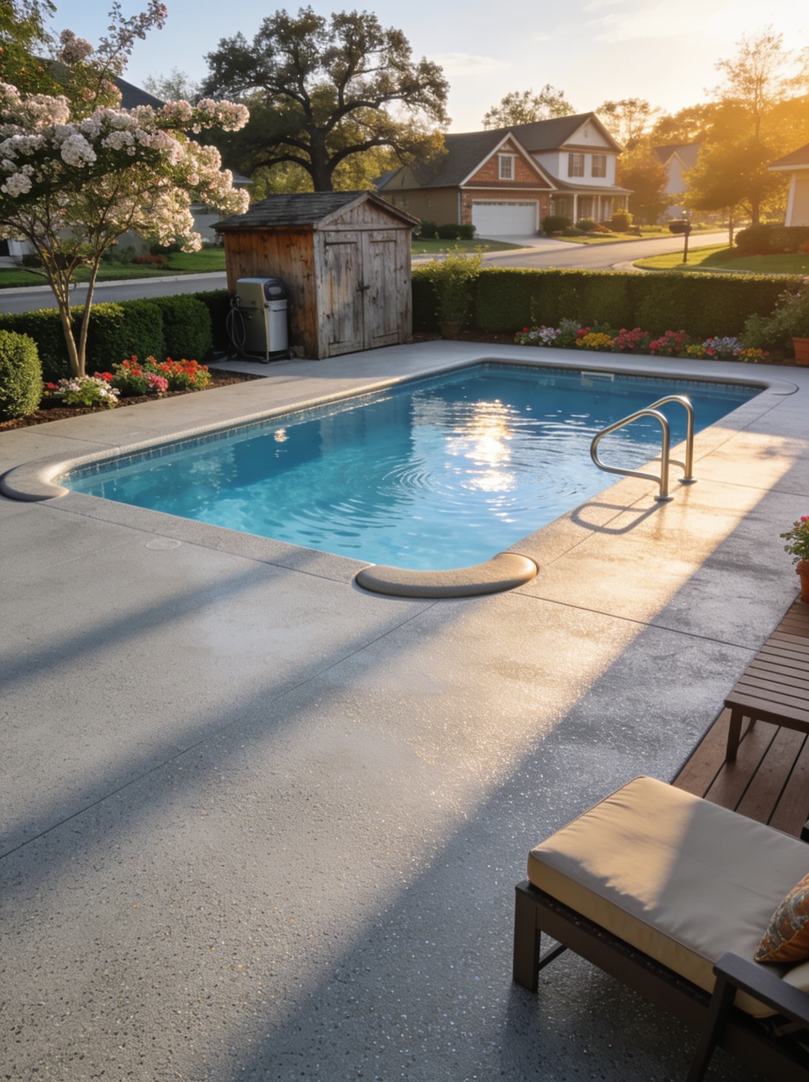 Coated pool deck surface in Charlotte NC — Charlotte Epoxy Pro
